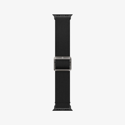 AMP02290 - Apple Watch Series (Apple Watch (41mm)/Apple Watch (38mm)) Watch Band Lite Fit in black showing the watch band laid out flat