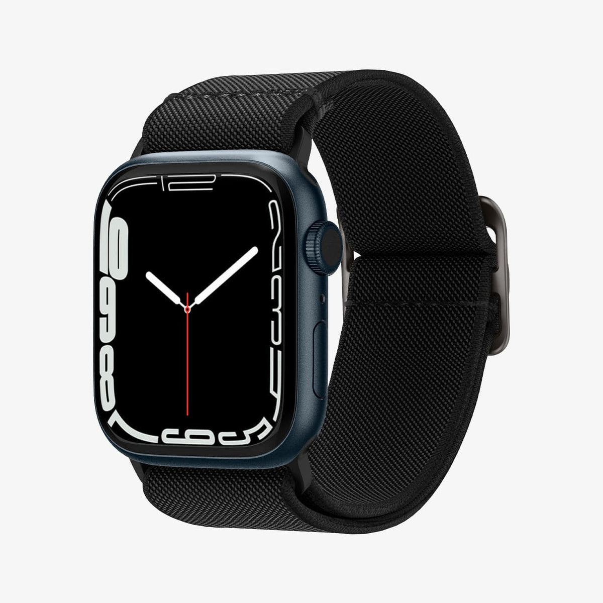 AMP02290 - Apple Watch Series (Apple Watch (41mm)/Apple Watch (38mm)) Watch Band Lite Fit in black showing the front and inside of band
