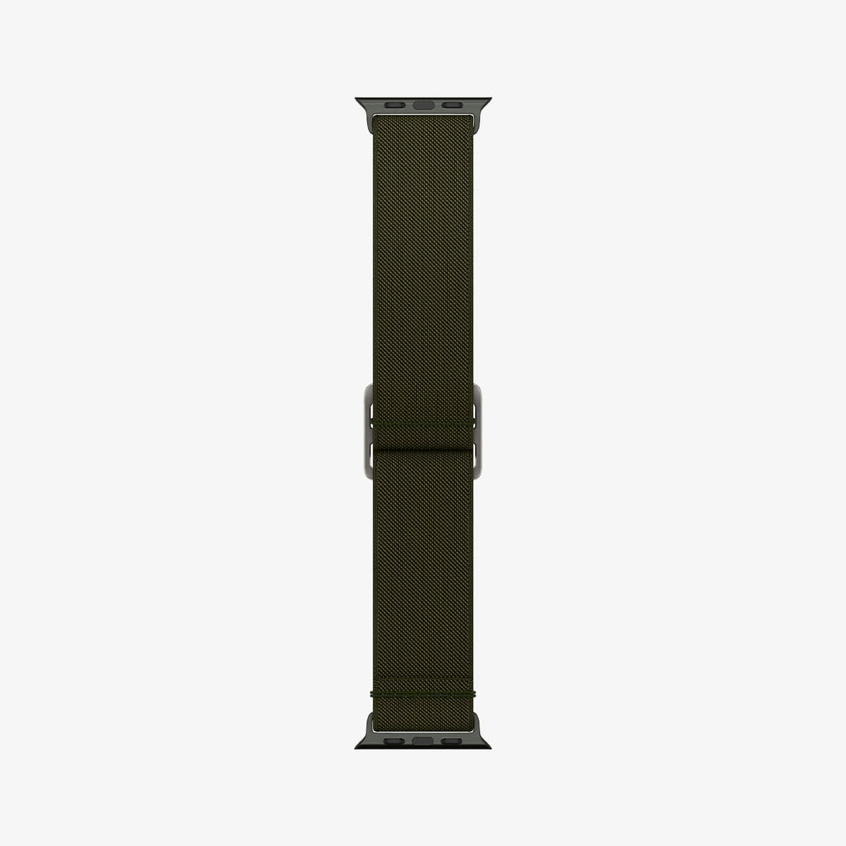AMP02292 - Apple Watch Series (Apple Watch (41mm)/Apple Watch (38mm)) Watch Band Lite Fit in khaki showing the watch band laid out flat