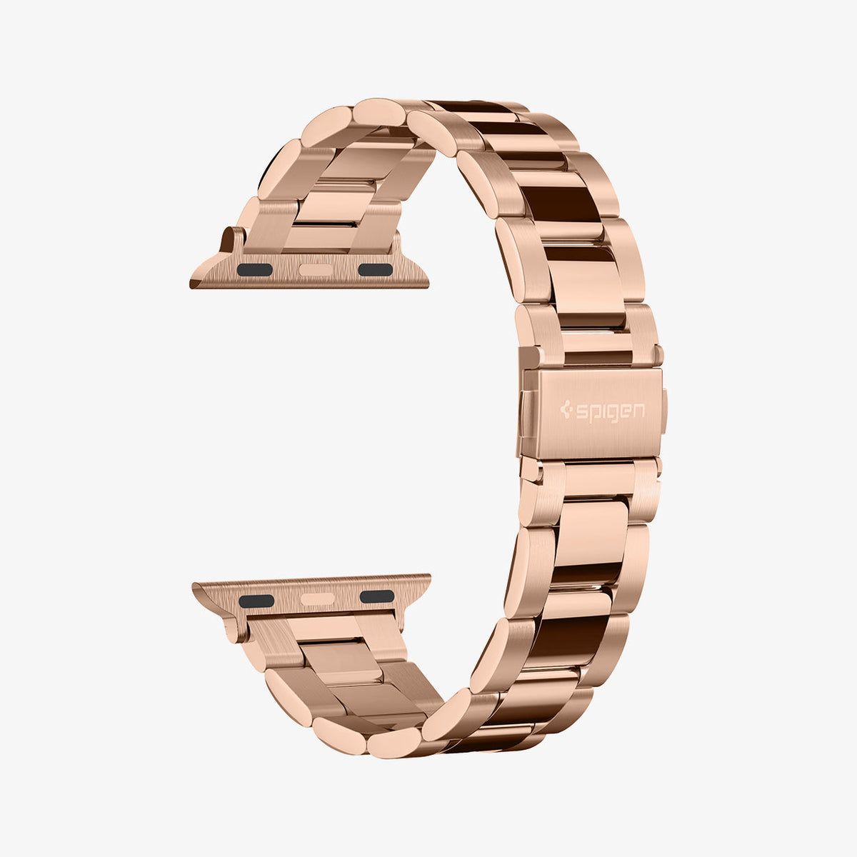 061MP25944 - Apple Watch Series 11/10 42mm, 9/8/7 41mm, SE3/SE2/SE/6/5/4 40mm, 3/2/1 38mm Modern Fit Rose Gold showing band without watch
