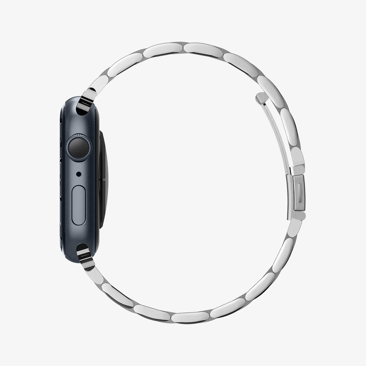 061MP25943 - Apple Watch Series 11/10 42mm, 9/8/7 41mm, SE3/SE2/SE/6/5/4 40mm, 3/2/1 38mm Modern Fit Silver showing side