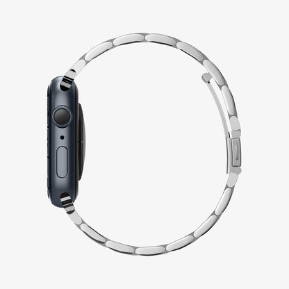 061MP25943 - Apple Watch Series 11/10 42mm, 9/8/7 41mm, SE3/SE2/SE/6/5/4 40mm, 3/2/1 38mm Modern Fit Silver showing side