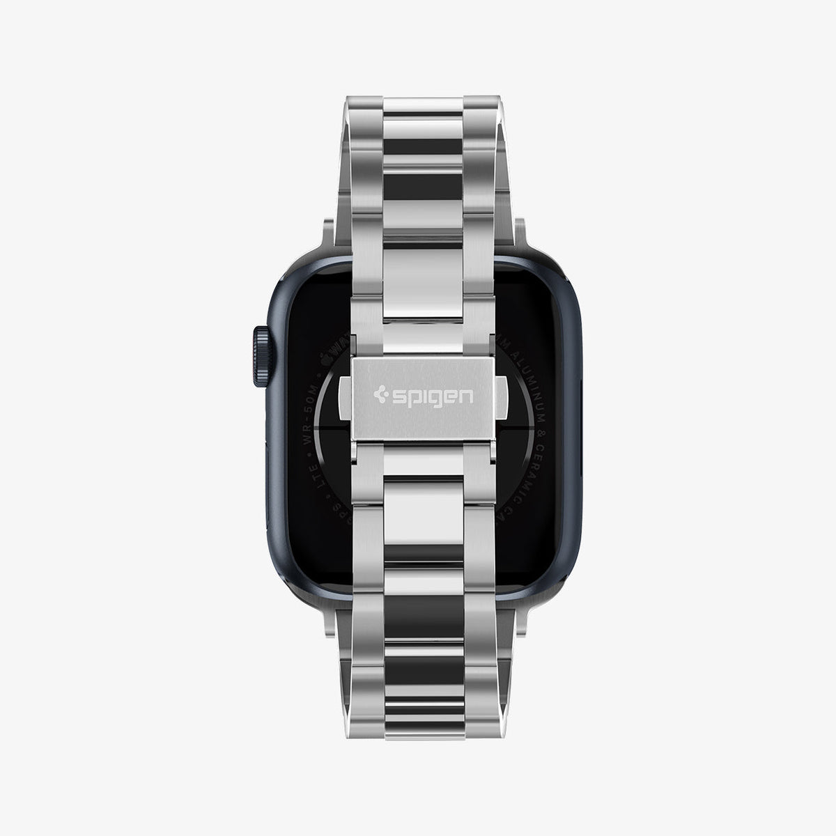 061MP25943 - Apple Watch Series 11/10 42mm, 9/8/7 41mm, SE3/SE2/SE/6/5/4 40mm, 3/2/1 38mm Modern Fit Silver showing back