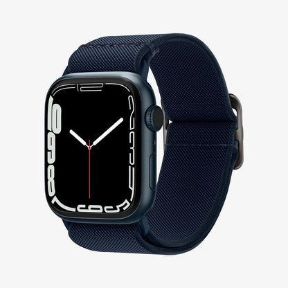 AMP02291 - Apple Watch Series (Apple Watch (41mm)/Apple Watch (38mm)) Watch Band Lite Fit in navy showing the front and inside of band