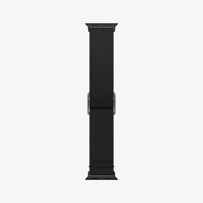 AMP02286 - Apple Watch Series (Apple Watch (49mm)/Apple Watch (45mm)/Apple Watch (42mm)) Watch Band Lite Fit in black showing the inside of band from end to end