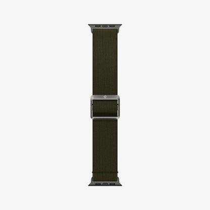 AMP02288 - Apple Watch Series (Apple Watch (49mm)/Apple Watch (45mm)/Apple Watch (42mm)) Watch Band Lite Fit in khaki showing the watch band laid out flat