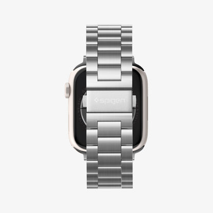 062MP25404 - Apple Watch Ultra 3/2/Ultra 49mm, Series 11/10 46mm, 9/8/7 45mm, SE3/SE2/SE/6/5/4 44mm, 3/2/1 42mm Modern Fit Silver showing back