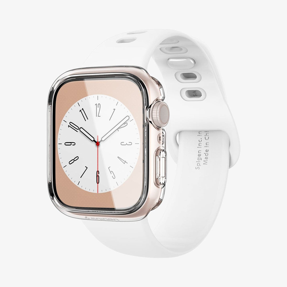 ACS04613 - Apple Watch Series (41mm) Case Ultra Hybrid in crystal clear showing the front and inside of band