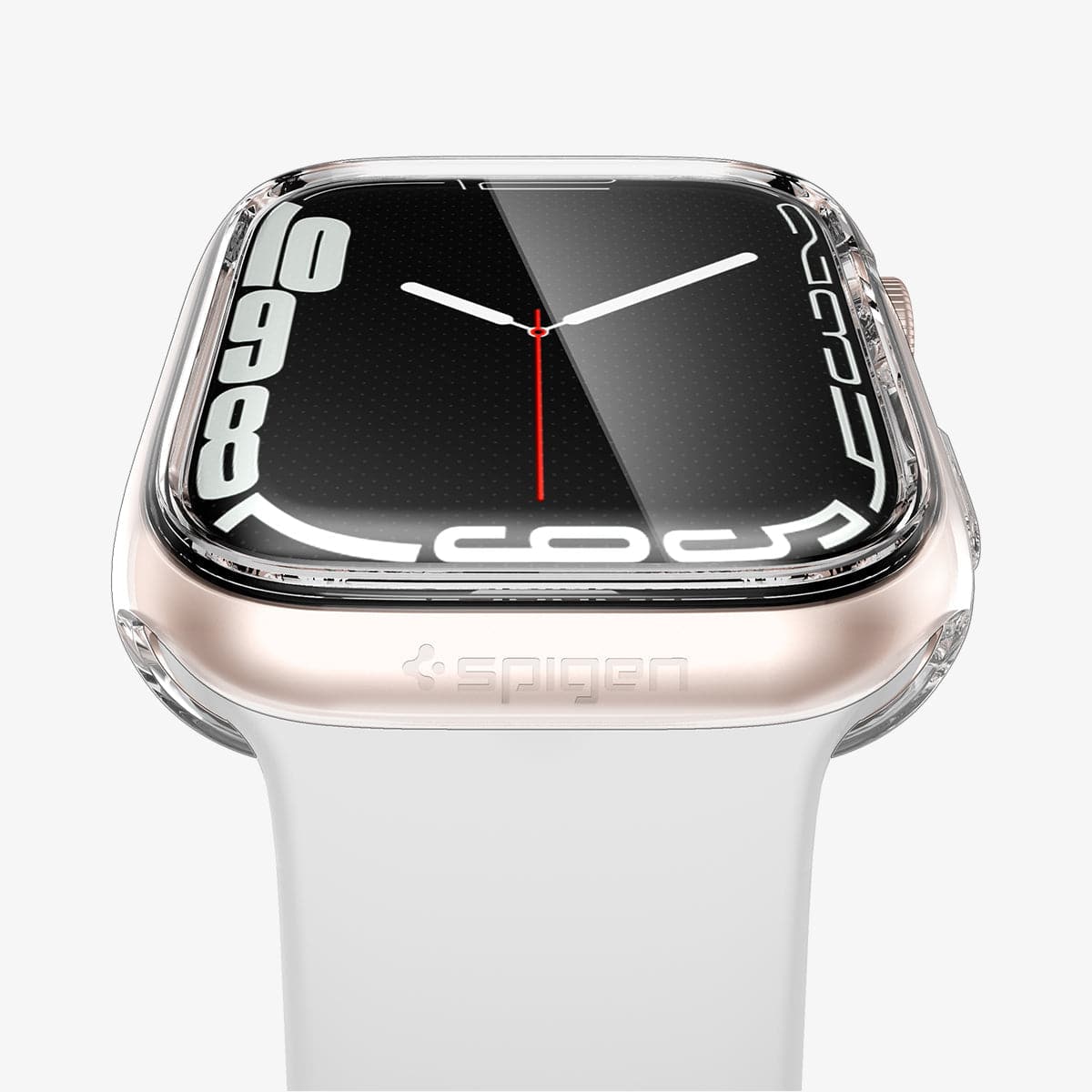 ACS04613 - Apple Watch Series (41mm) Case Ultra Hybrid in crystal clear showing the front and bottom