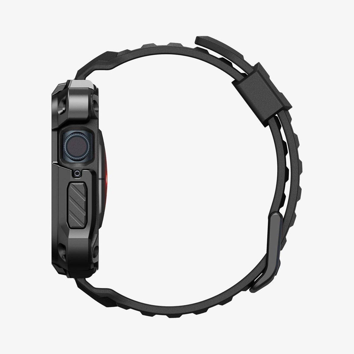 ACS05237 - Apple Watch Series (45mm) Case Tough Armor Pro Metal in black showing the side