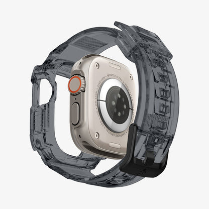 ACS06028 - Apple Watch Series (Apple Watch (49mm)) in space crystal showing the back with watch face hovering away from band