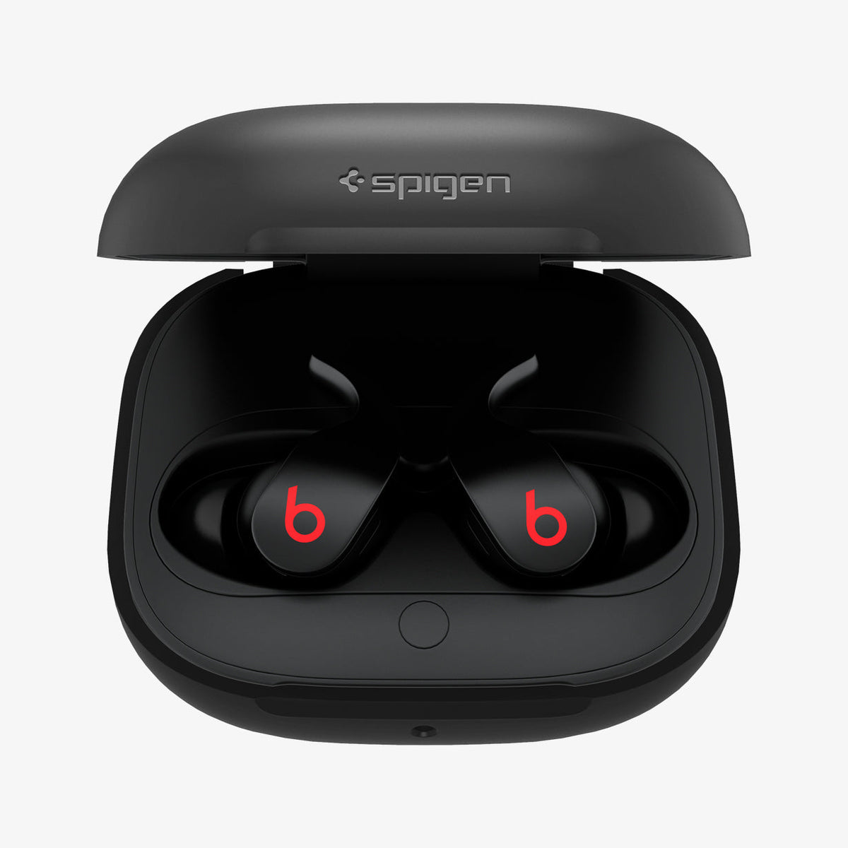 ACS04209 - Beats Earbuds Pro Case Silicone Fit in black showing the front with top open
