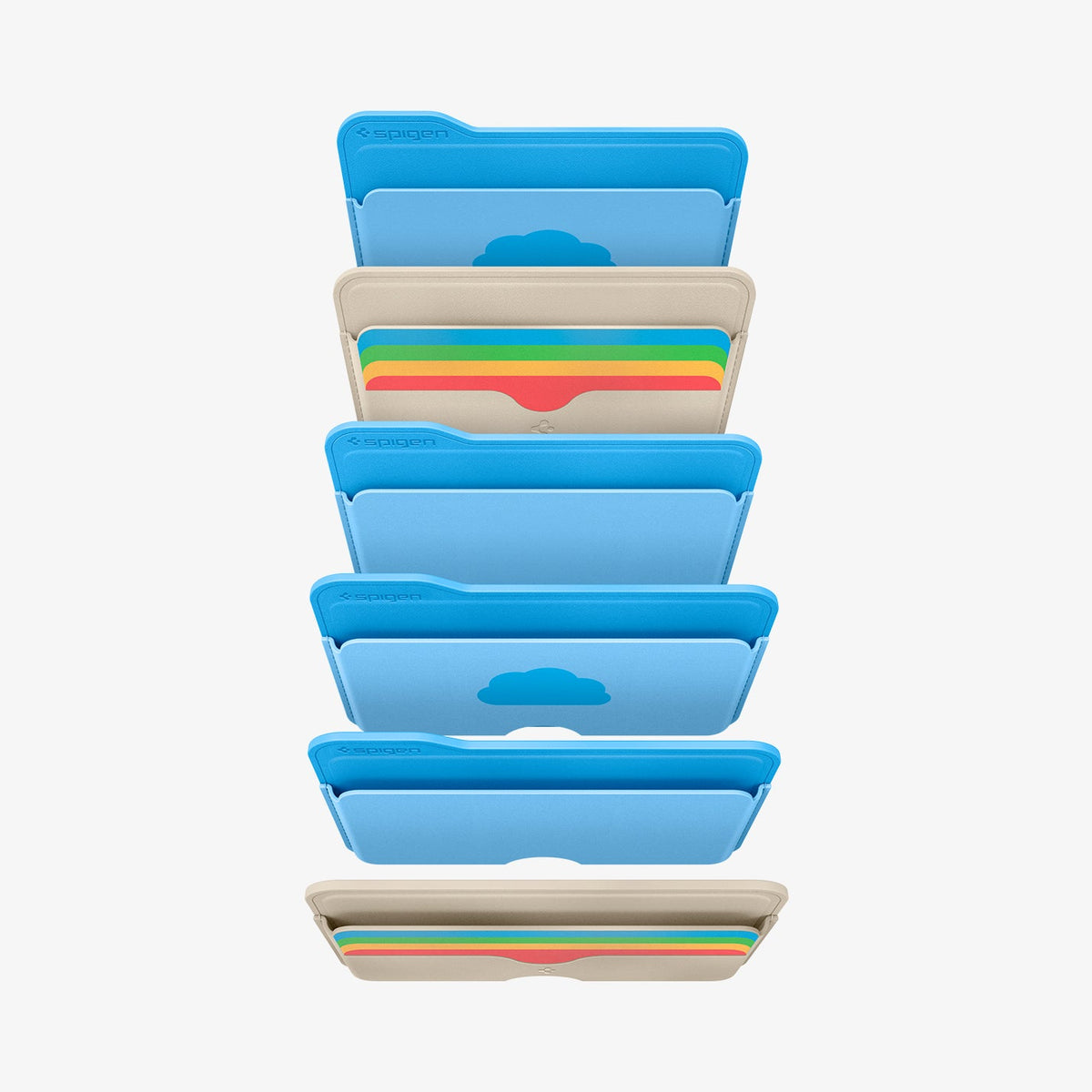 AFA07232 - MagSafe Card Holder Folder Pop (Mag Fit) in Rainbow showing the partial front and top of multiple card holders