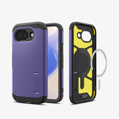 ACS11281 - Pixel 10a Tough Armor (Mag Fit) in Ash Violet showing the back, front and inside