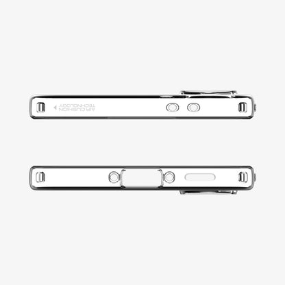 ACS09296 - Galaxy A56 5G Case Liquid Crystal in Crystal Clear showing the top and bottom
