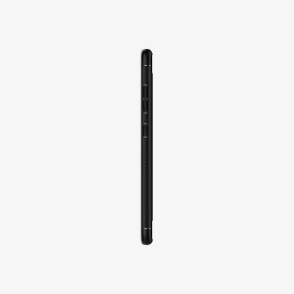 ACS00563 - Galaxy A51 Case Rugged Armor in Matte Black showing the side with side buttons