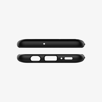 ACS00563 - Galaxy A51 Case Rugged Armor in Matte Black showing the top and bottom