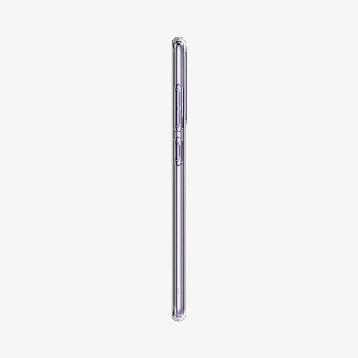 ACS02325 - Galaxy A72 Case Liquid Crystal in Crystal Clear showing the side with side buttons