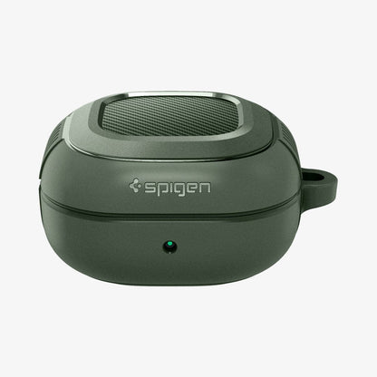 ASD02474 - Galaxy Buds 2 Pro / 2 / Pro / Live Case Rugged Armor in military green showing the front and partial top