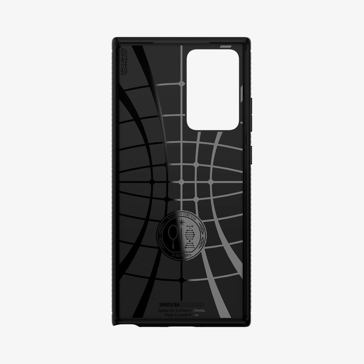 ACS01391 - Galaxy Note 20 Ultra Rugged Armor Case in matte black showing the inside of case