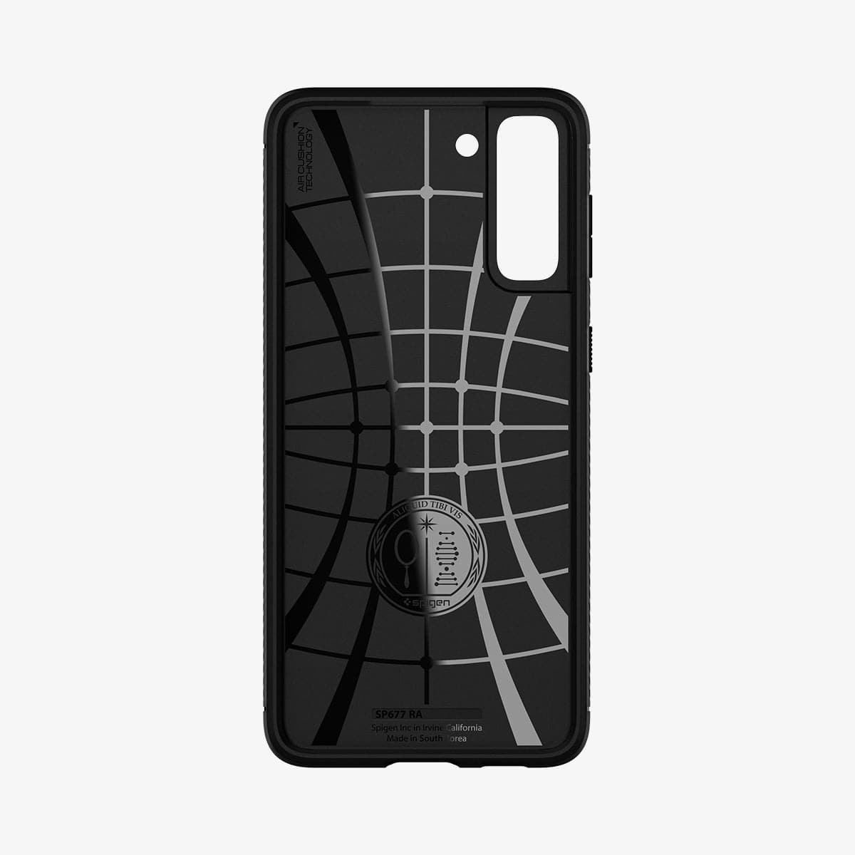 ACS02421 - Galaxy S21 Rugged Armor Case in matte black showing the inside of case