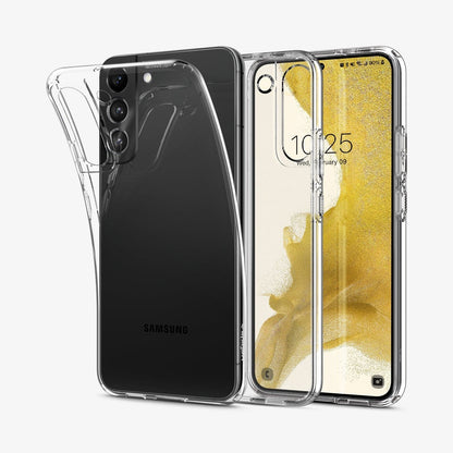 ACS03984 - Galaxy S22 5G Case Liquid Crystal in crystal clear showing the back, inside and front