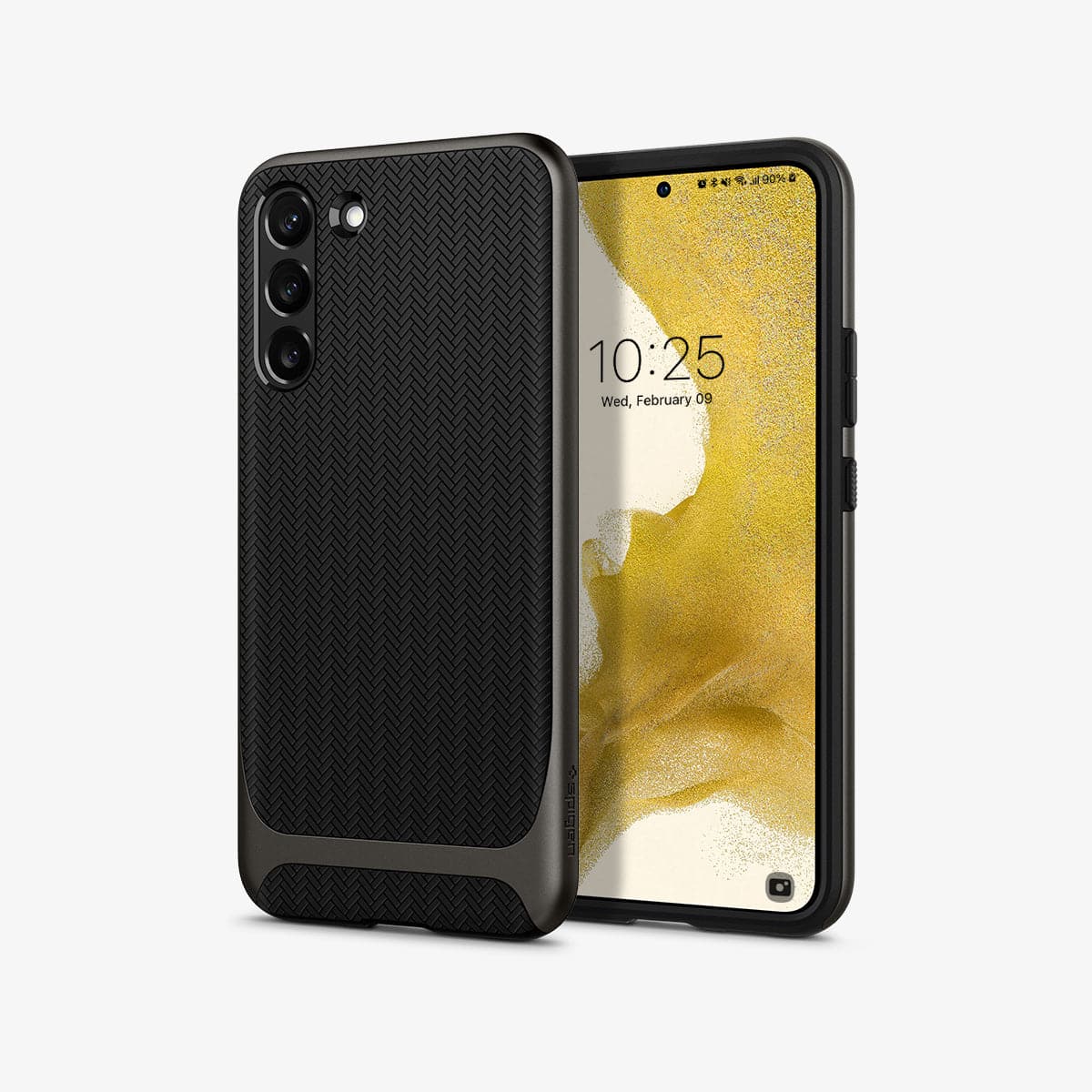 ACS03960 - Galaxy S22 Plus 5G Case Neo Hybrid in gunmetal showing the back and front