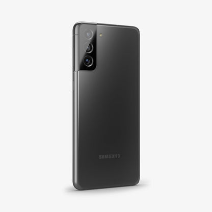 AGL04146 - Galaxy S22 5G Galaxy S22 Plus 5G Optik Lens Protector in black shown on upright phone camera lens