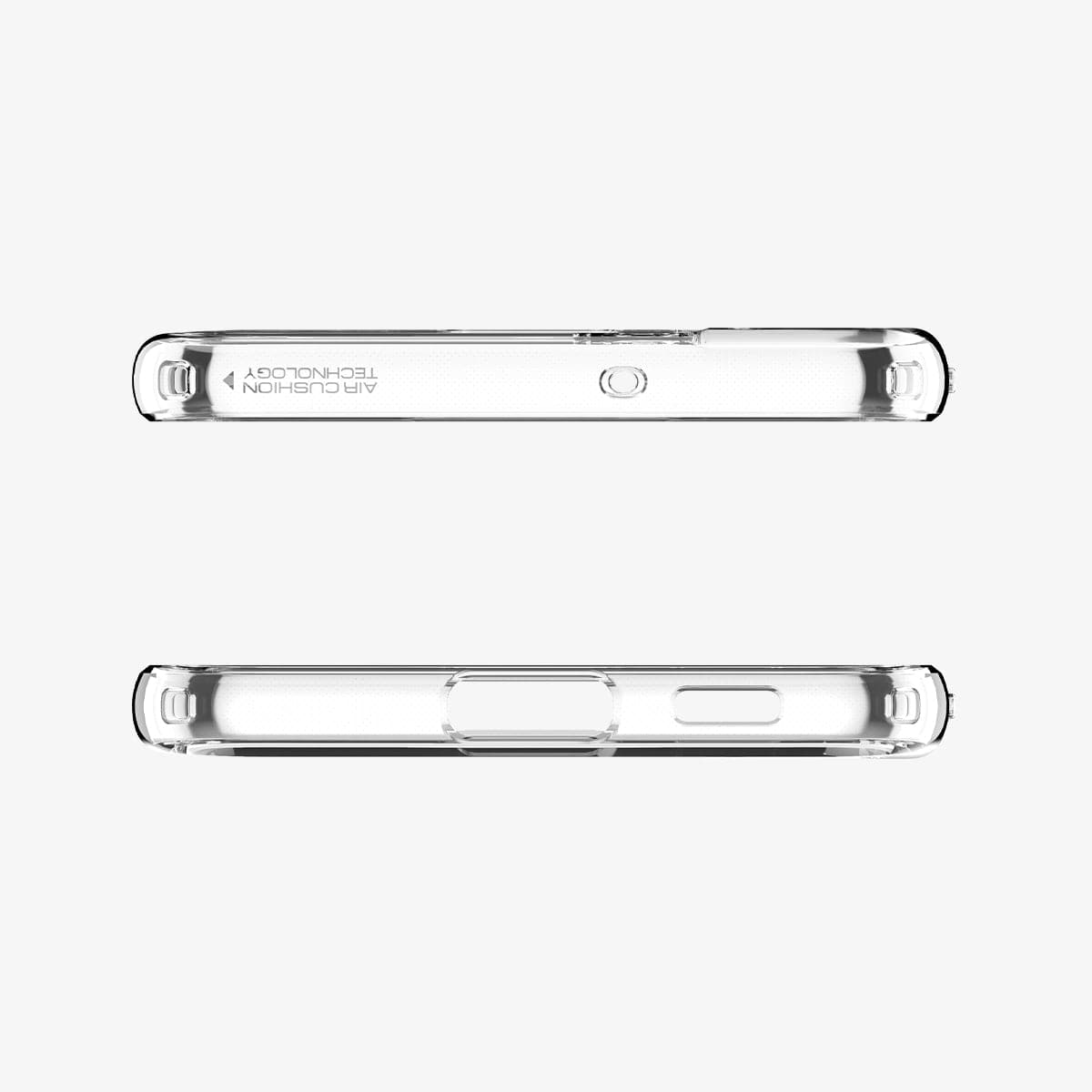 ACS03988 - Galaxy S22 5G Case Ultra Hybrid in crystal clear showing the top and bottom with precise cutouts