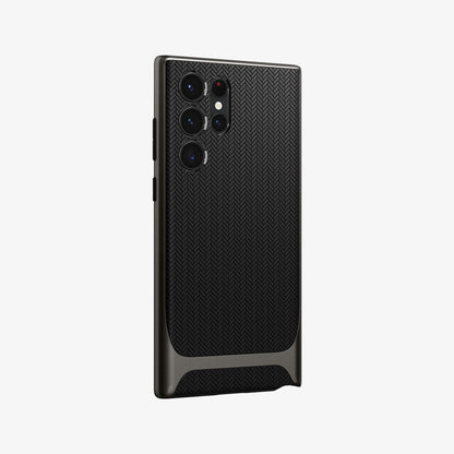 ACS03926 - Galaxy S22 Ultra 5G Case Neo Hybrid in gunmetal showing the back and partial side