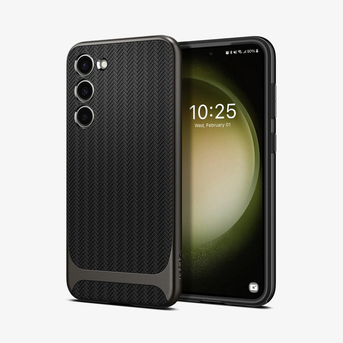 ACS05675 - Galaxy S23 Plus Case Neo Hybrid in gunmetal showing the back and front