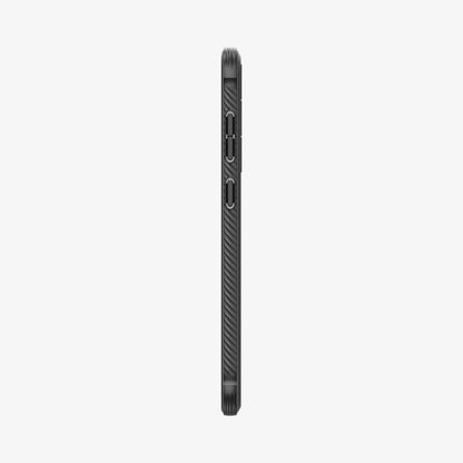ACS05711 - Galaxy S23 Case Rugged Armor in matte black showing the side with volume controls