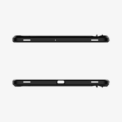 ACS01609 - Galaxy Tab S8 Plus Case Tough Armor Pro in black showing the top and bottom with precise cutouts