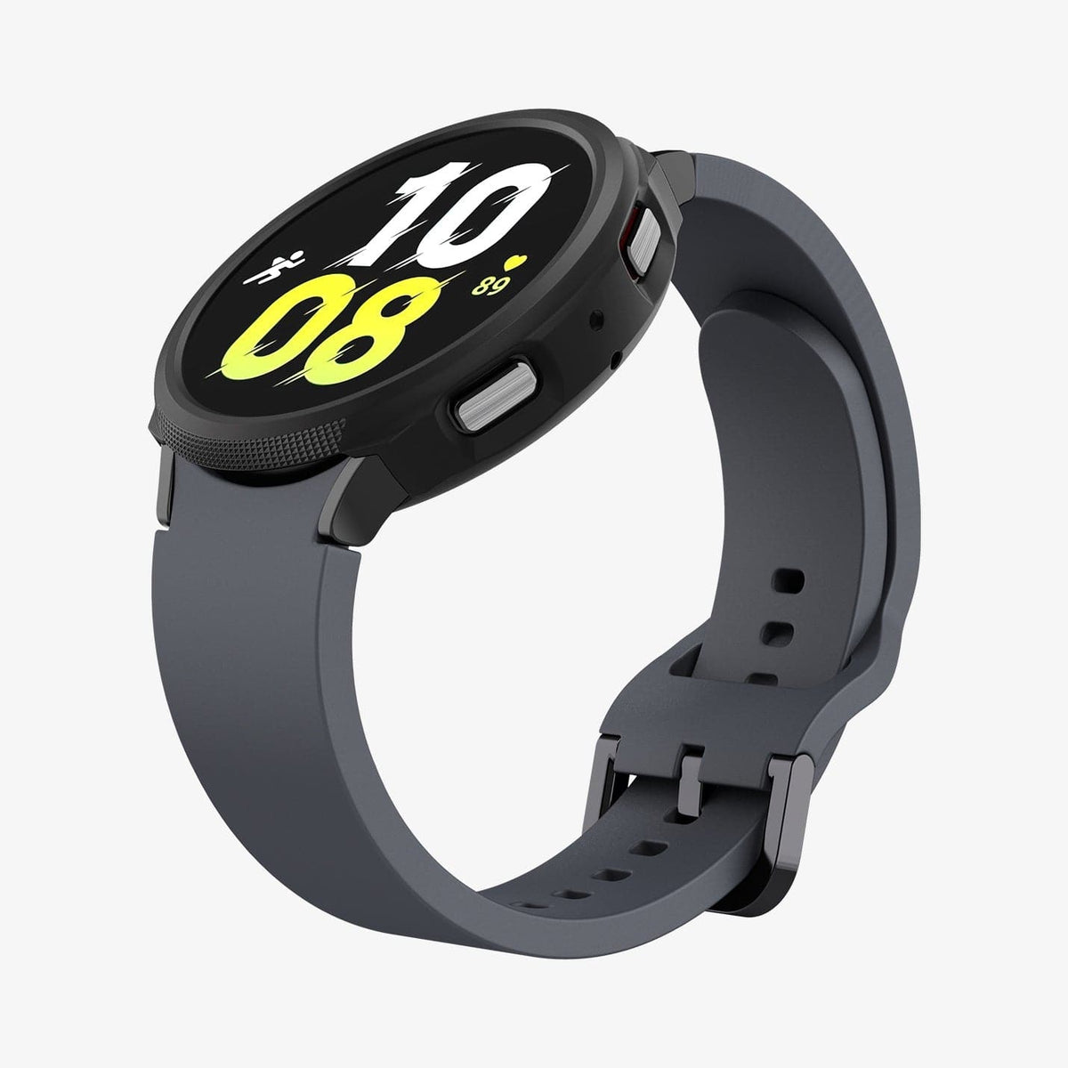 ACS03138 - Galaxy Watch 5/4 (44mm) Case Liquid Air in matte black showing the front, side and inside of band