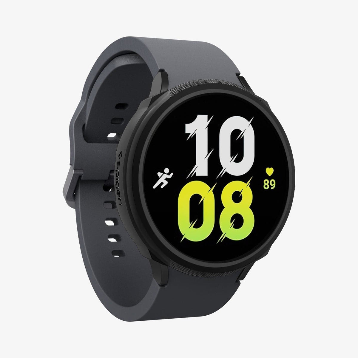 ACS03138 - Galaxy Watch 5/4 (44mm) Case Liquid Air in matte black showing the front and side