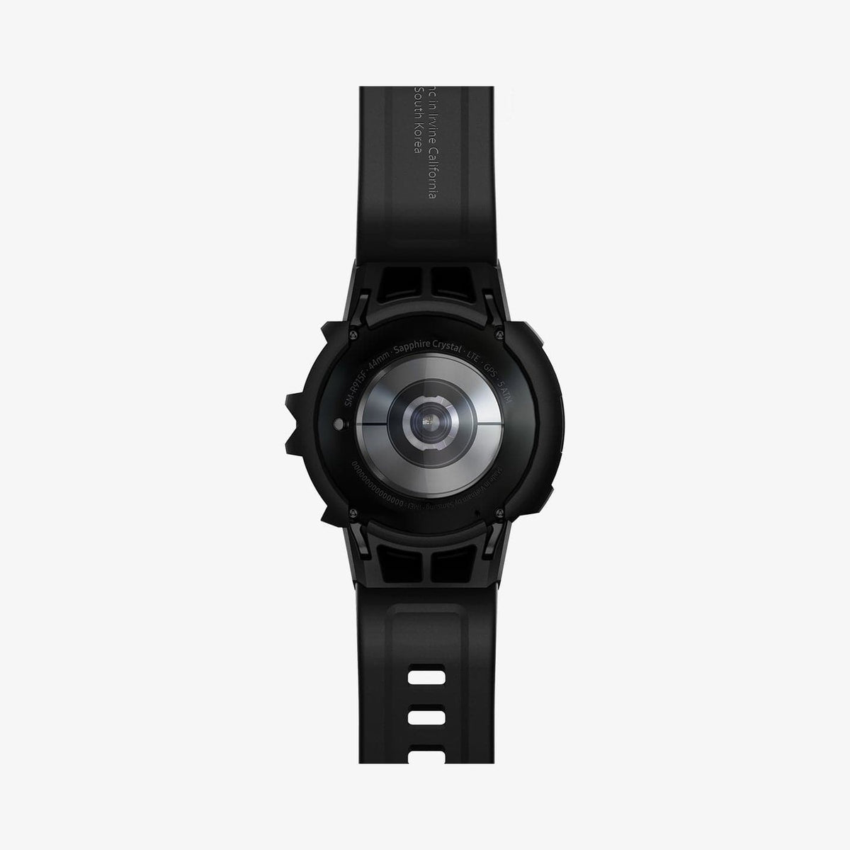 ACS03164 - Galaxy Watch 5/4 (44mm) Case Rugged Armor Pro in charcoal gray showing the back with watch band laid out flat