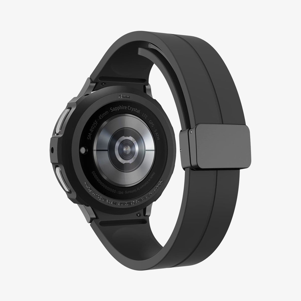 ACS05185 - Galaxy Watch 5 Pro (45mm) Case Liquid Air in matte black showing the back