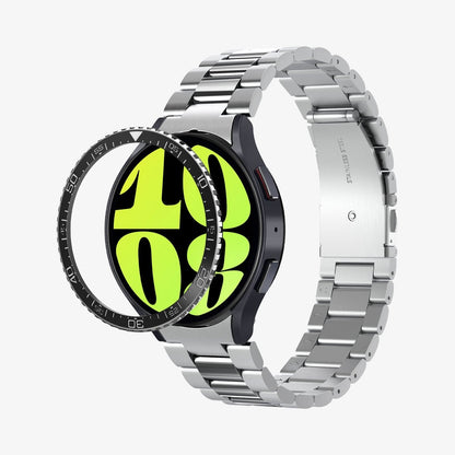 ACS06865 - Galaxy Watch 6 (44mm) Bezel Tune in black showing the bezel tune hovering in front of watch