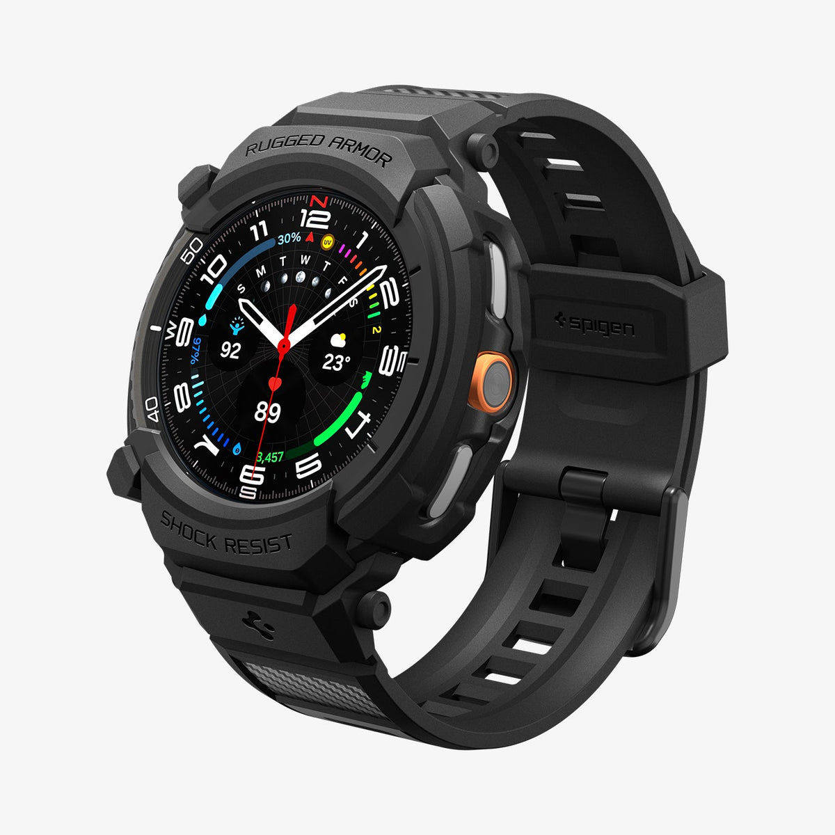 ACS10013 - Galaxy Watch 8 Rugged Armor Pro showing the front and partial side