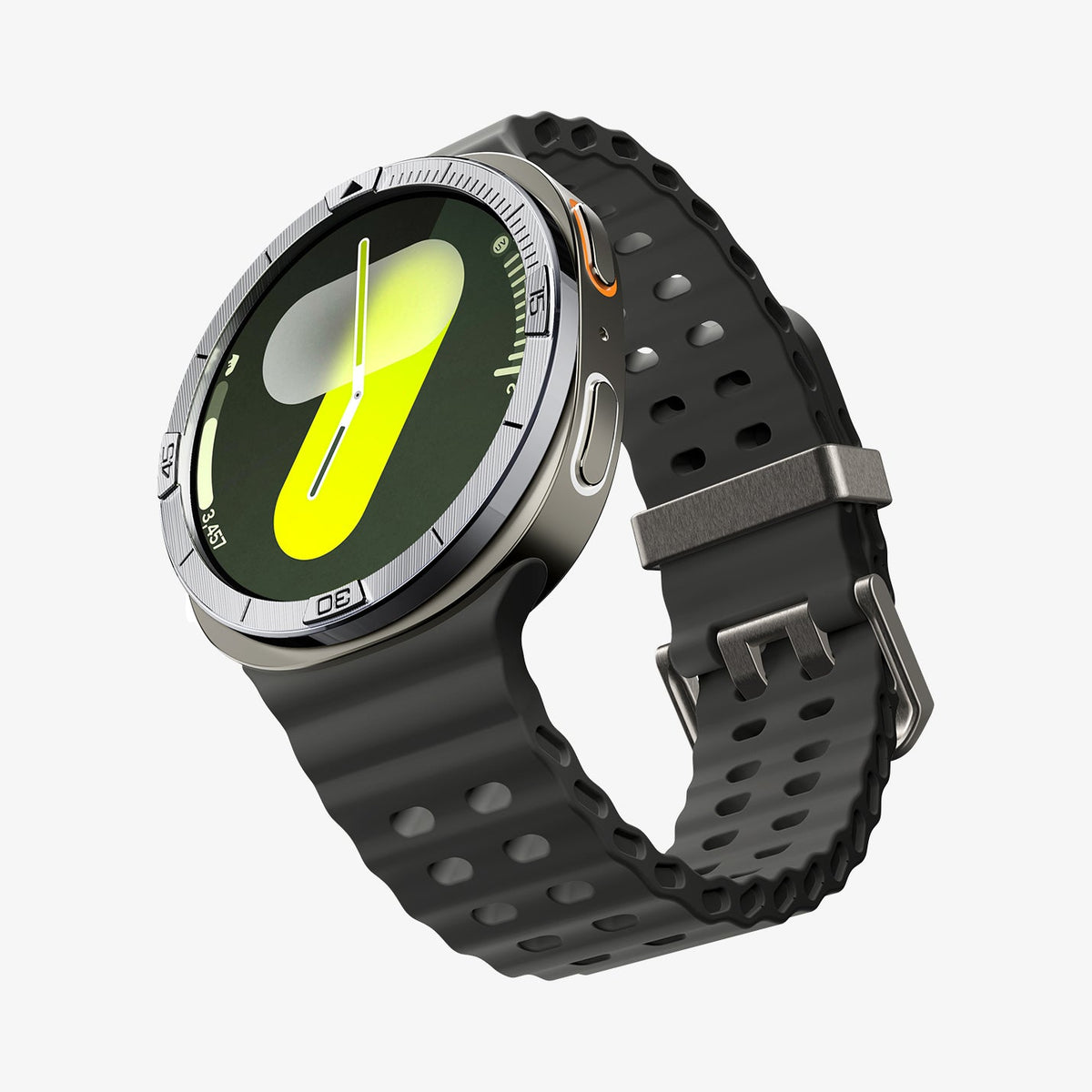 ACS10009 - SWi-9 Bezel Tune in sliver showing the front, side and bottom