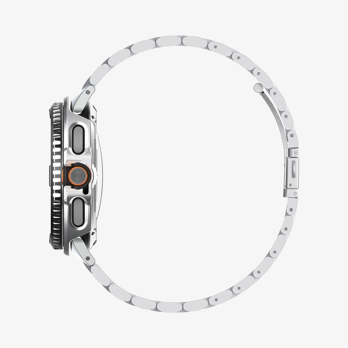 ACS10017 - Galaxy Watch 8 Bezel Tune Pro in sliver showing the side