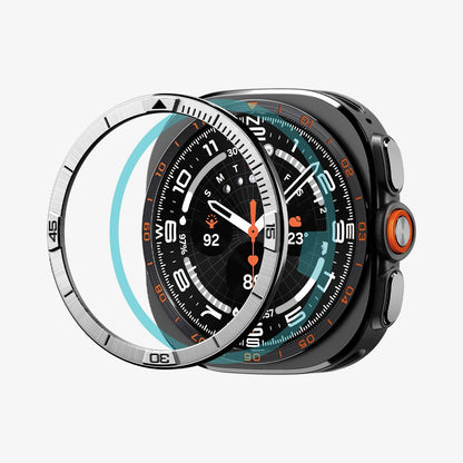 ACS11616 - SWUb Bezel Tune Silver showing the bezel ring separated from the case in an exploded view