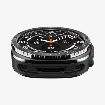 ACS11617 - SWUb Bezel Tune Black showing the case's top-down side view with bezel ridges and silicone band