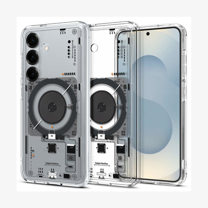 ACS09470 - Galaxy S25 Case Ultra Hybrid Metal Ring Neo One (MagFit) in Neo One showing the back, partial front and sides