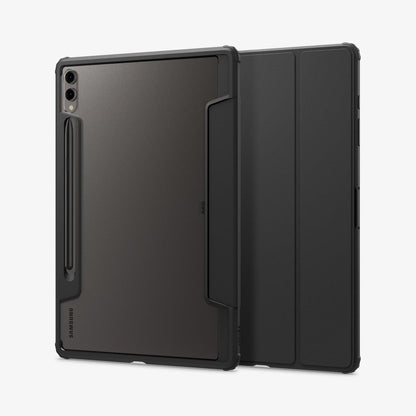 ACS07076 - Galaxy Tab S9 Plus Case Ultra Hybrid Pro in black showing the back and front