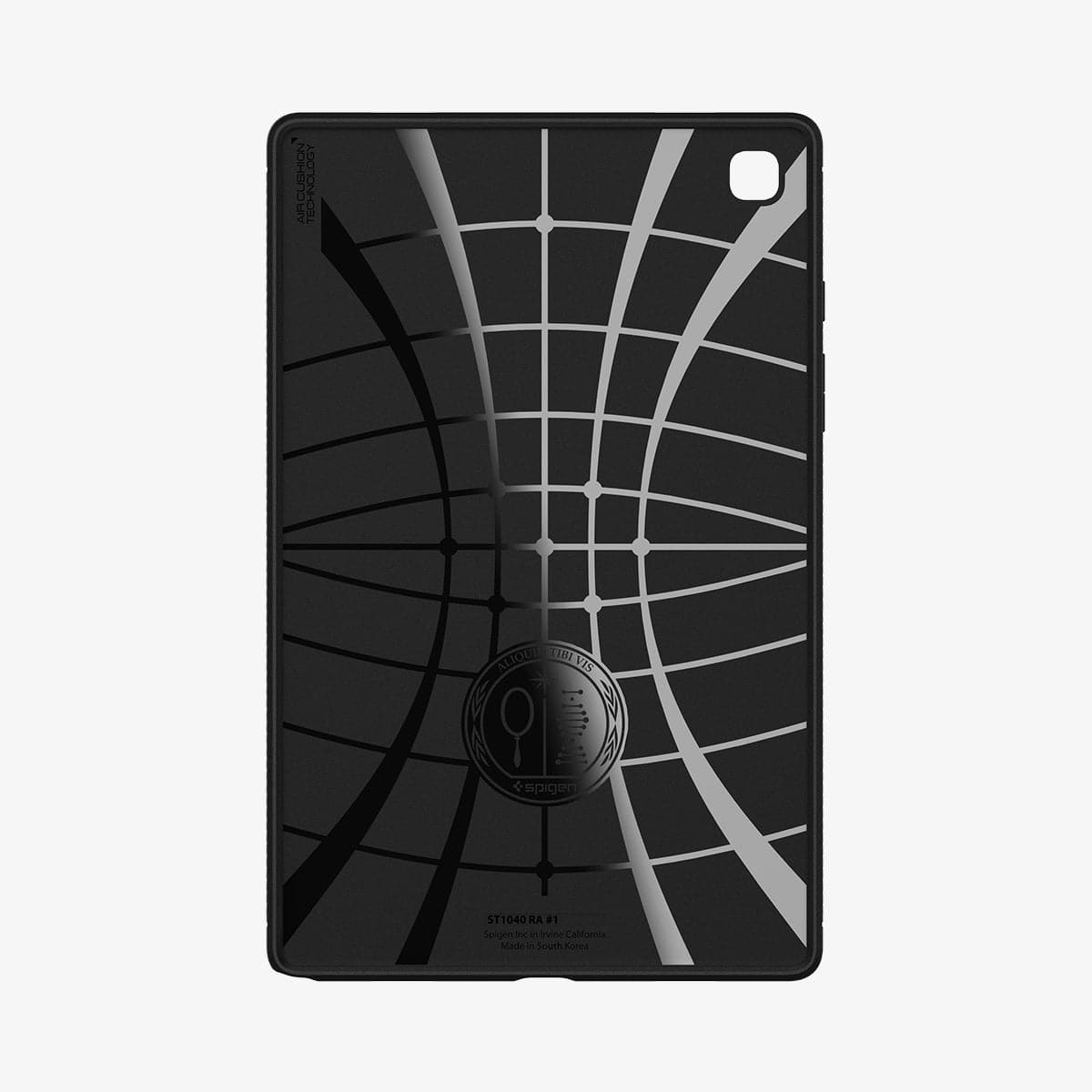 ACS01562 - Galaxy Tab A7 Case Rugged Armor in matte black showing the inside of case