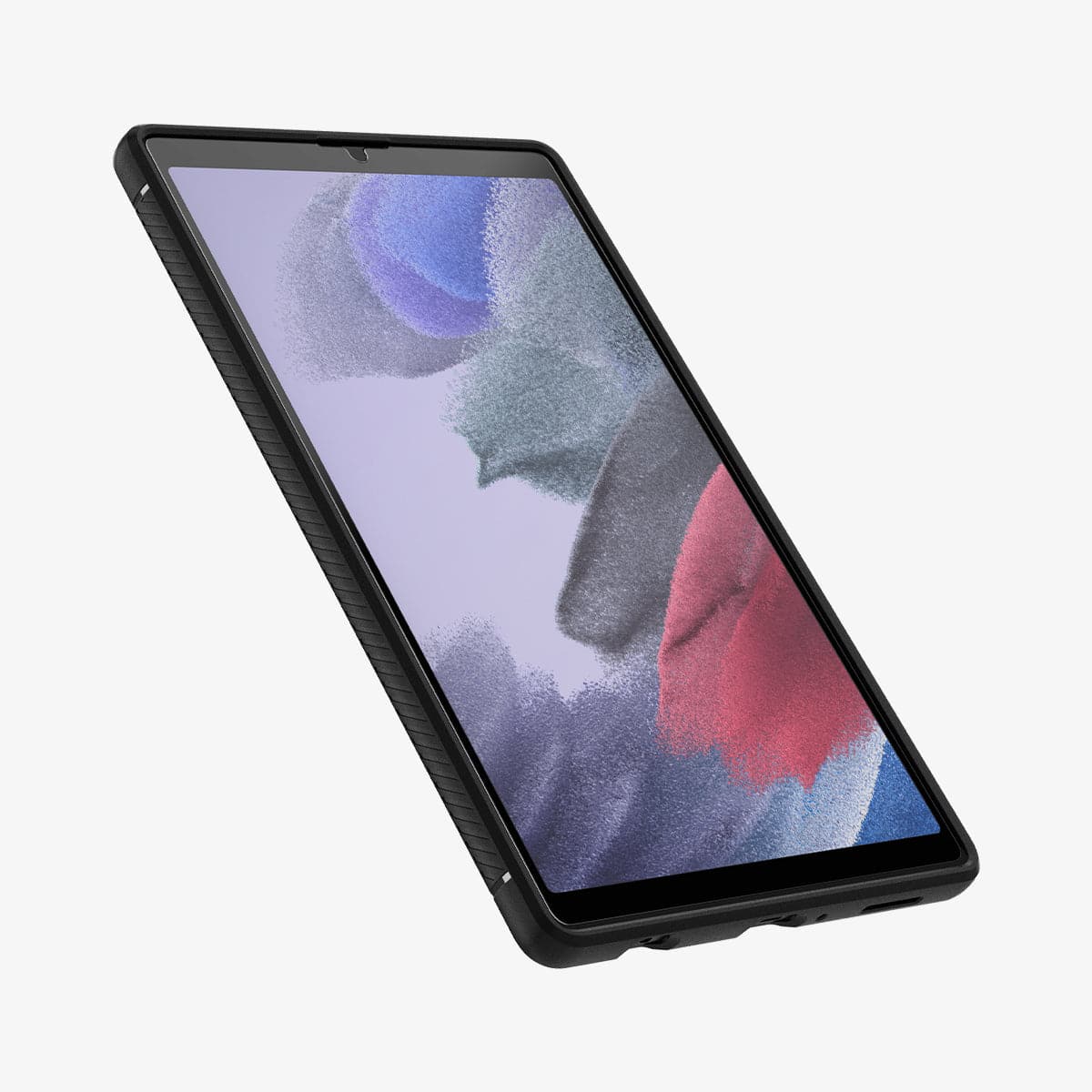 ACS02863 - Galaxy Tab A7 Lite Case Rugged Armor in matte black showing the front and side