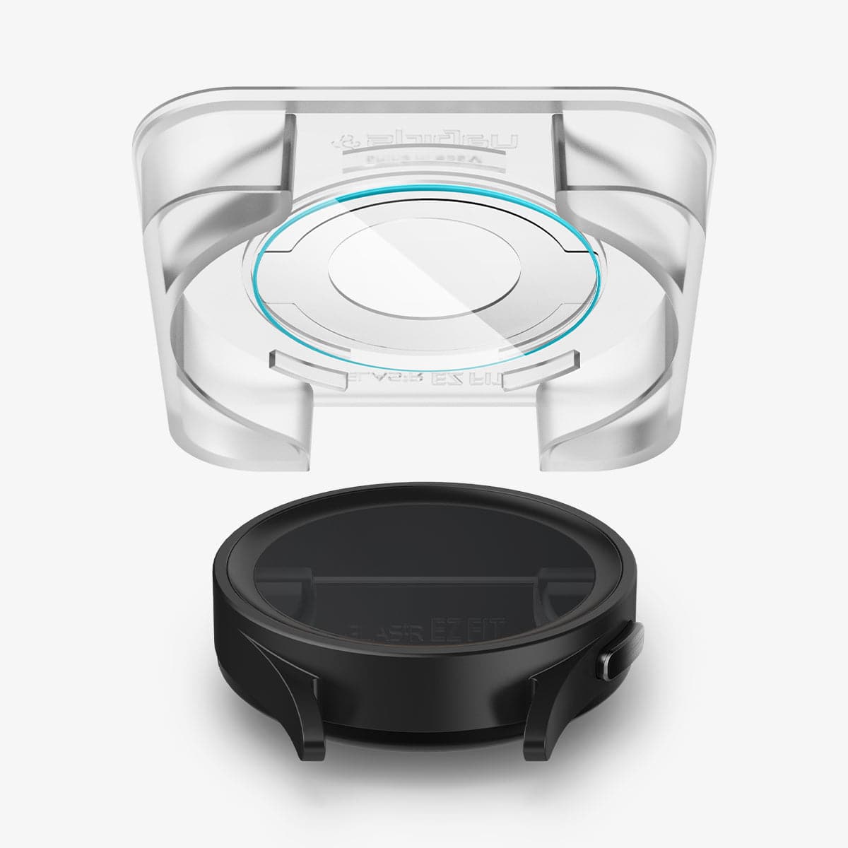 AGL05346 - Galaxy Watch 5 Pro (45mm) Screen Protector EZ FIT GLAS.tR showing the ez fit tray hovering above the watch face