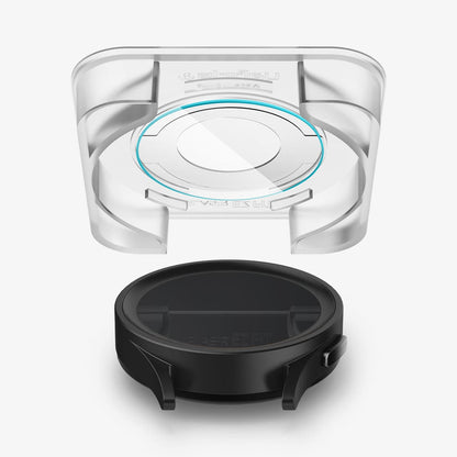 AGL05346 - Galaxy Watch 5 Pro (45mm) Screen Protector EZ FIT GLAS.tR showing the ez fit tray hovering above the watch face