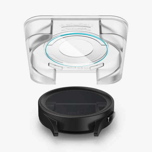 AGL05346 - Galaxy Watch 5 Pro (45mm) Screen Protector EZ FIT GLAS.tR showing the ez fit tray hovering above the watch face